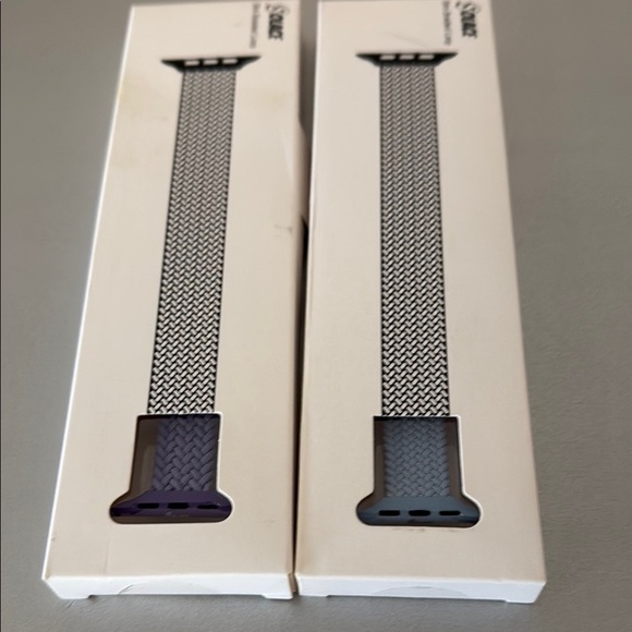 2 New 🌸 Purple & Blue Slim Braided Apple Watch Bands size Large Fits 42/44/45 - Picture 1 of 5